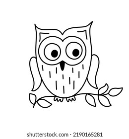 Owl. Sketch. Cartoon style. Vector illustration 
