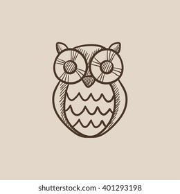 Icono de sketch de búho.