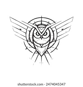 Owl sketch vector design art