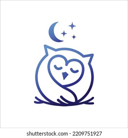 Owl sleep logo design. Owl sleep for mattress business