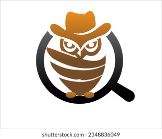 owl smart detective logo designs for search or research analytic