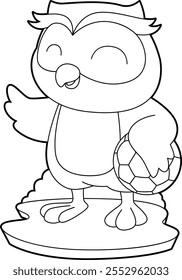 Owl Soccer Spieler Soccer Animal Vektor Grafik Illustration