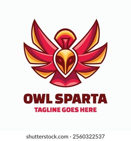 Owl Sparta Simple Mascot Logo