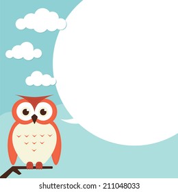 Owl with speech bubble