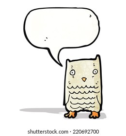 owl with speech bubble cartoon