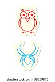 Owl and Spider Icons