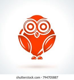 Owl. St. Valentines Day vector design element. Love, wedding or dating romantic decorative symbol