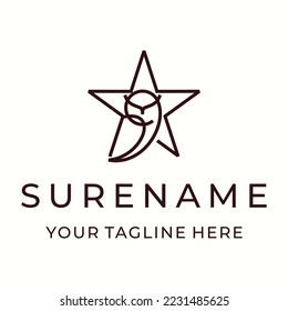owl star logo design inspiration
