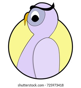 Owl sticker cartoon vector. Colorful owl bird badge, howlet animal cartoon character owlet illustration