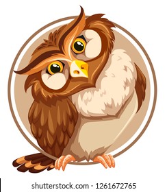 A owl sticker template illustration