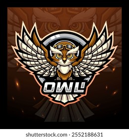 Owl streamer bird mascot esport logo design