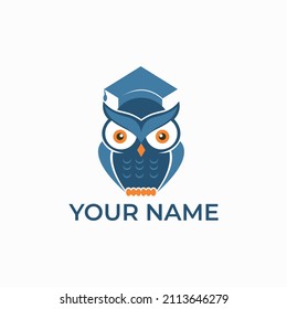 owl student vector logo design