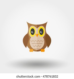 Owl. Stuffed toy. Icon for web and mobile application. Vector illustration on a white background. Flat design style.