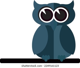 Owl in the style of flat. Vector file for designs.