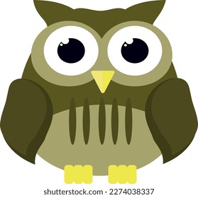 Owl in the style of flat. Vector file for designs.