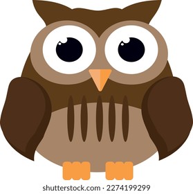 Owl in the style of flat. Vector file for designs.