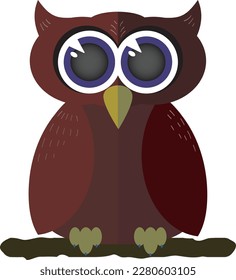 Owl in the style of flat. Vector file for designs.