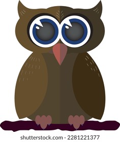 Owl in the style of flat. Vector file for designs.