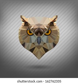 owl in the style of origami