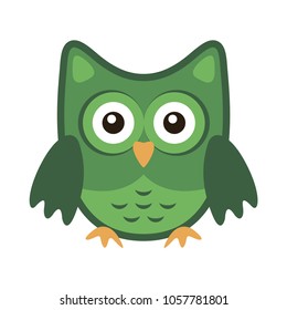 Owl stylized icon green colors