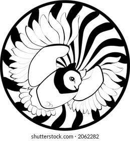 owl in swirling sphere