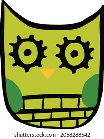 owl symbol colored cute abstraction and vector