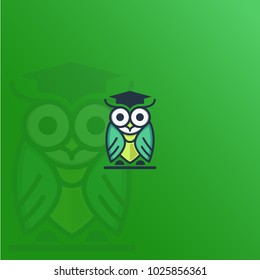 owl as a symbol of intelligence. tie and graduation cap as a symbol of jobseekers, employers and recruitment agencies.