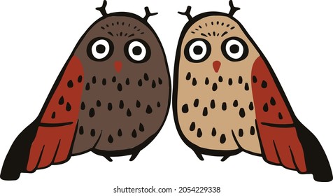 símbolo de búho con vector original de dibujos animados