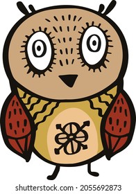 símbolo de búho con vector original de dibujos animados