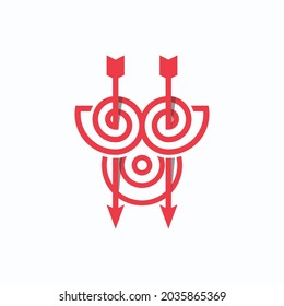 Owl Target logo. by combining an owl and a spiral target, this logo is created, with a modern, simple, unique and elegant style you can have now