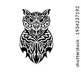 Owl tattoo isolated on white background. Vector illustration.