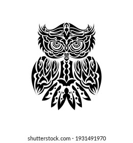 Owl tattoo. Isolated on white background. Vector