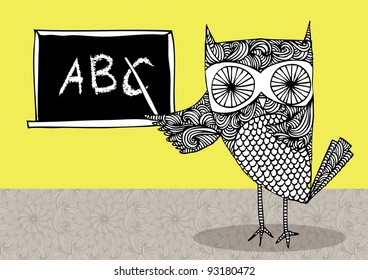 owl teacher illustration/vector