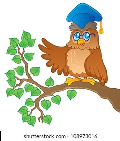 Owl teacher theme image 1 - vector illustration.