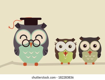 owl  teaching on a brunch