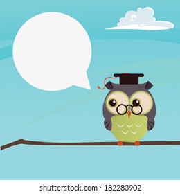 owl  teaching on a brunch