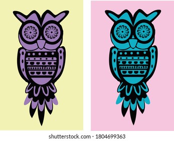 Owl Tee shirt design.  Vector design