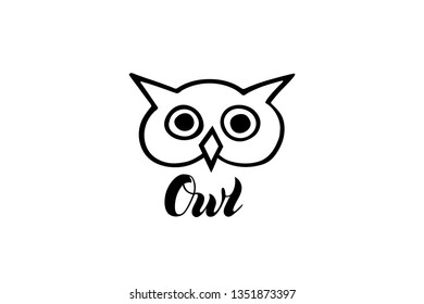 Owl text lettering vector