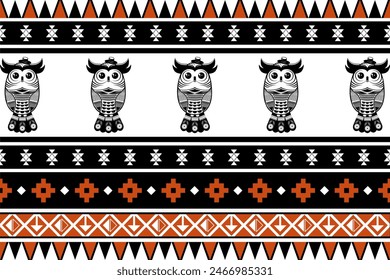 Owl Thai style. Owl Thai style seamless geometric pattern. Owl Thai style can be used in fabric design for clothing, textile, wrapping, background, wallpaper, home decor