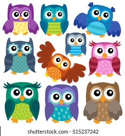 Colección de temas de búho 1 - ilustración vectorial eps10.