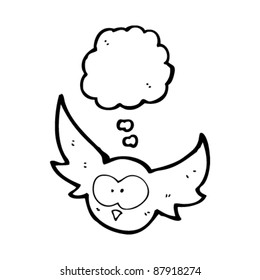 owl with thought bubble cartoon