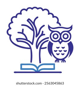 Owl and Tree with Open Book Logo

