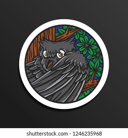 owl in the trees illustration