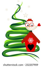 Owl Under The Christmas Tree 