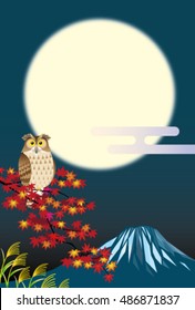 owl under a full moon