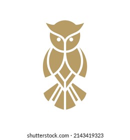vectores de icono de logotipo único de búho