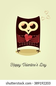 Owl valentine card