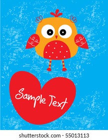 owl valentine greeting tag