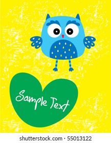 owl valentine greeting tag