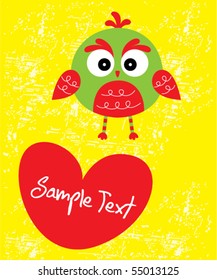 owl valentine greeting tag